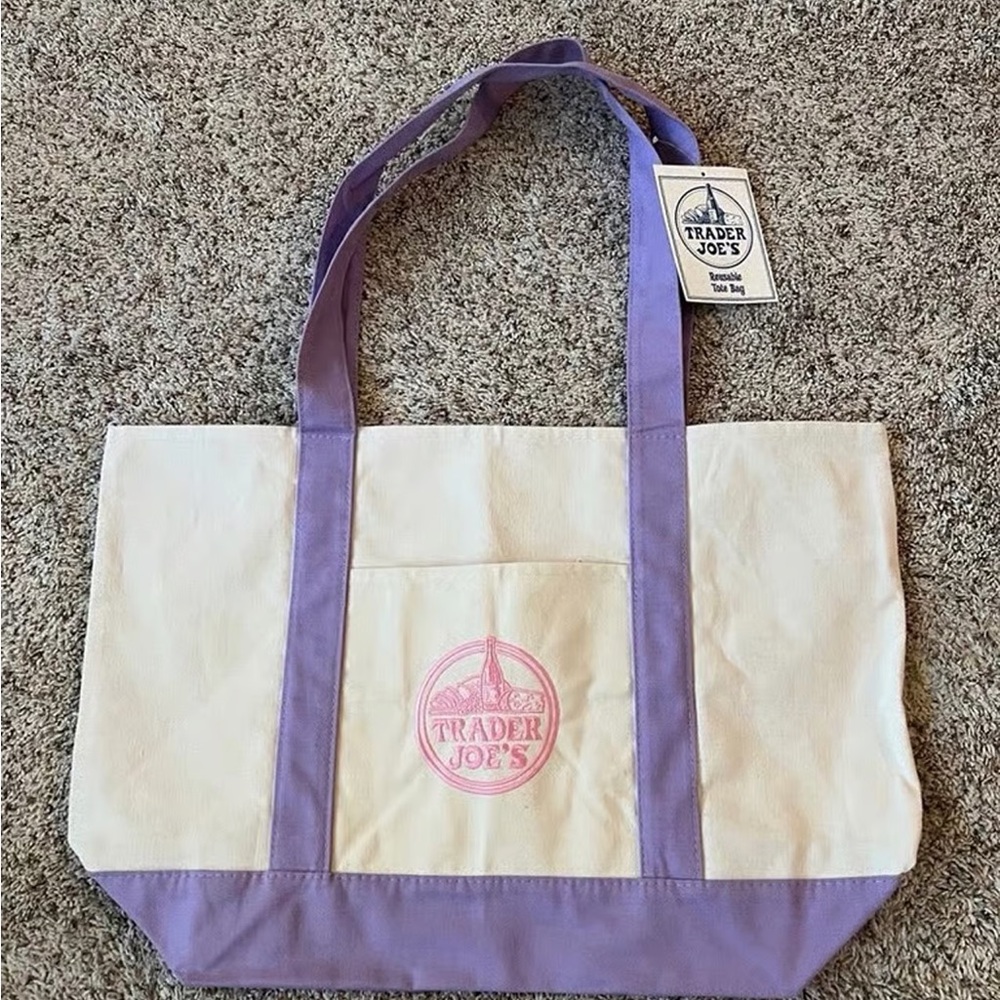 Lavender TRADER JOES Canvas Tote Bag